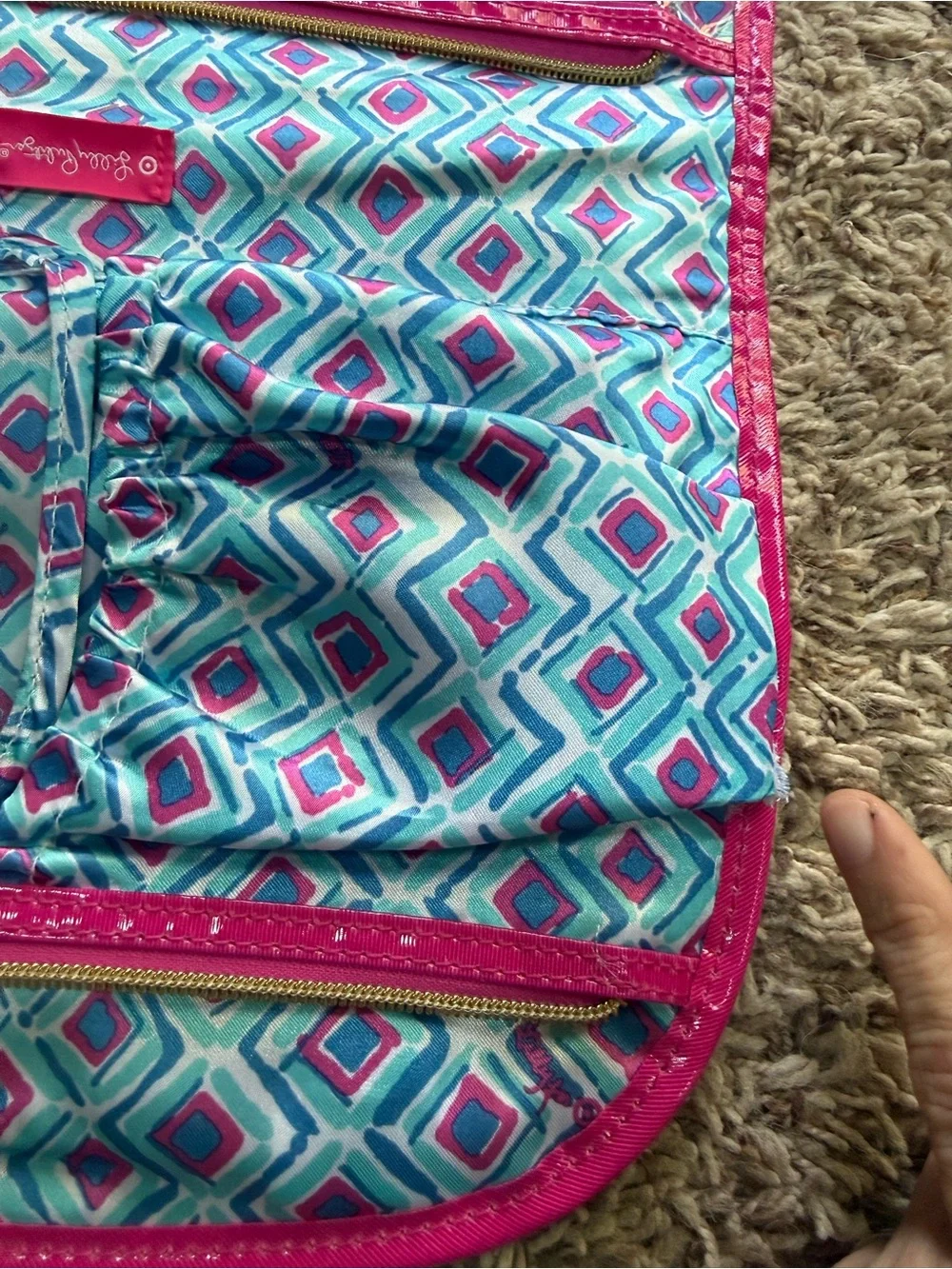 Lilly Pulitzer for Target My Fans Hanging Valet Cosmetic Travel Toiletry Bag